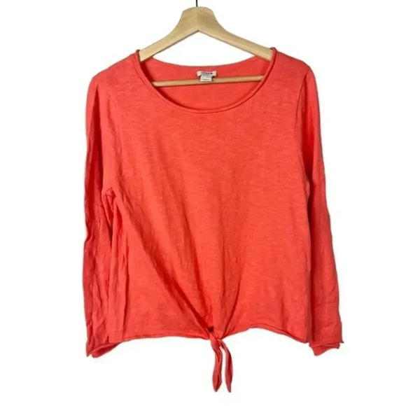 J. Crew Boatneck Coral Tie Front Sweater M - Picture 2 of 5
